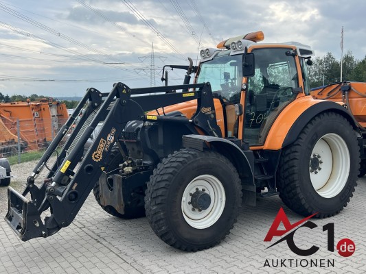 Bild Traktor Lindner GEOTRAC 124 mit Abstellfrontlader HAUER und Schneepflug HYDRAC