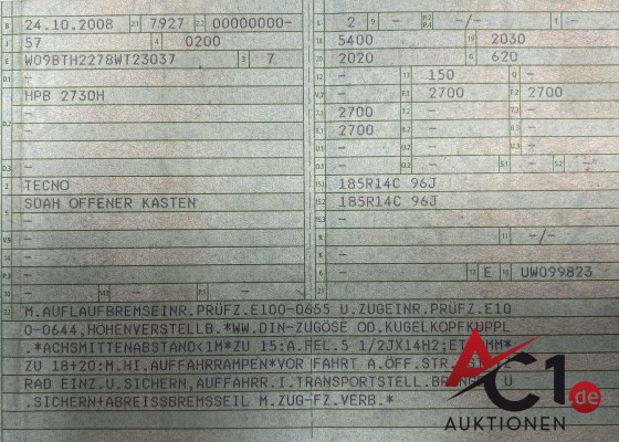Picture Tandemanhänger Tecno HPB 2730H mit Auffahrrampen
